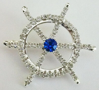 Crystal Ship's Wheel pin